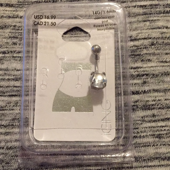 One Icing Belly Ring Silver with Clear Stone NWT - Picture 1 of 5